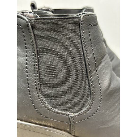 Krush Boots Womens Size 8 Black Faux‎ Leather Chelsea Block Heel Round Toe Ankle - Picture 4 of 10